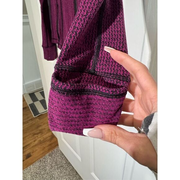 Lululemon Define Teeny Tooth Deep Fuchsia Black Lightweight Knitted Jacket Women - Picture 14 of 16